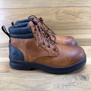 The Muck Boot Company‎ Mens 8 D Chore Farm Chelsea Lace Up Boots Brown Leather